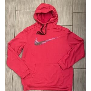 Nike Dri Fit Mens Pullover Training Hoodie CJ4268-620 Red Swoosh Size Medium